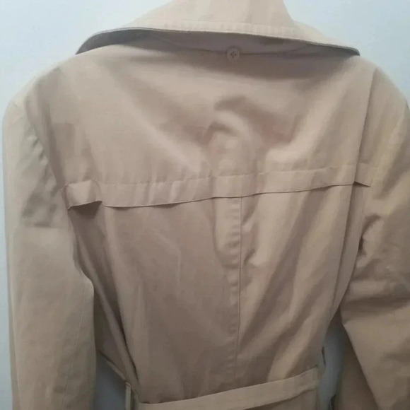 Micheal Kors  Tan Double Breasted Belted Trench Coat L - Picture 7 of 12